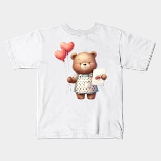 Valentine Love Bear Kids T-Shirt